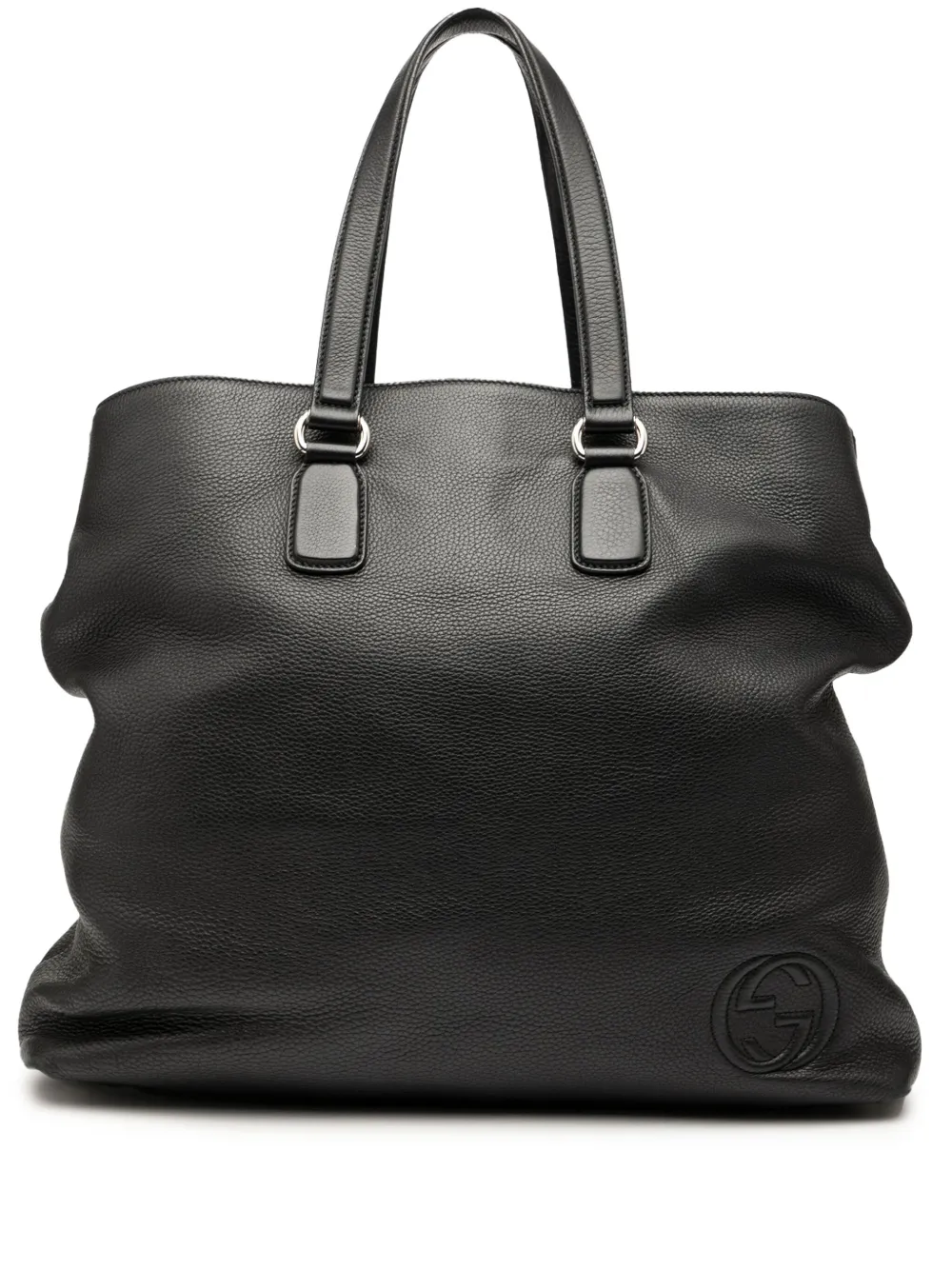 Pre-owned Gucci 2000-2015 Leather Soho Open Tote Bag In Black