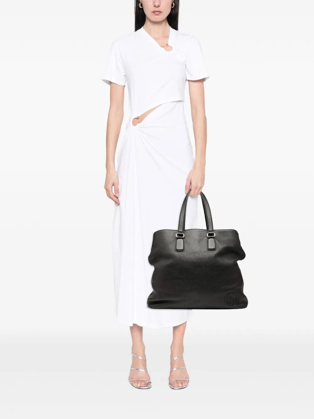 Pre-owned Gucci 2000-2015 Leather Soho Open Tote Bag In Black