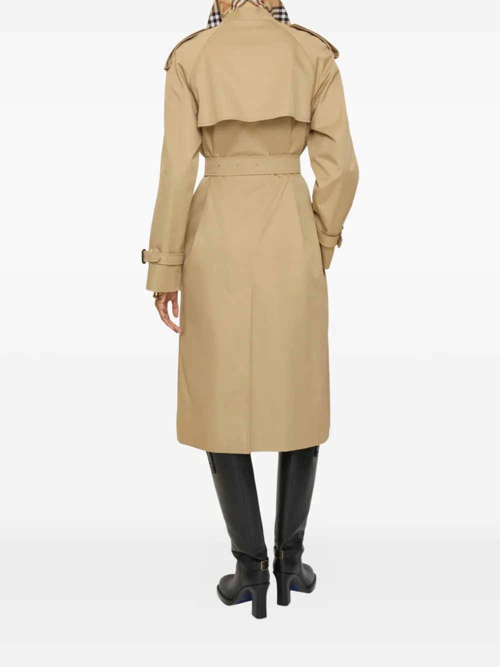 Burberry Trenchcoat met dubbele rij knopen en ceintuur Beige