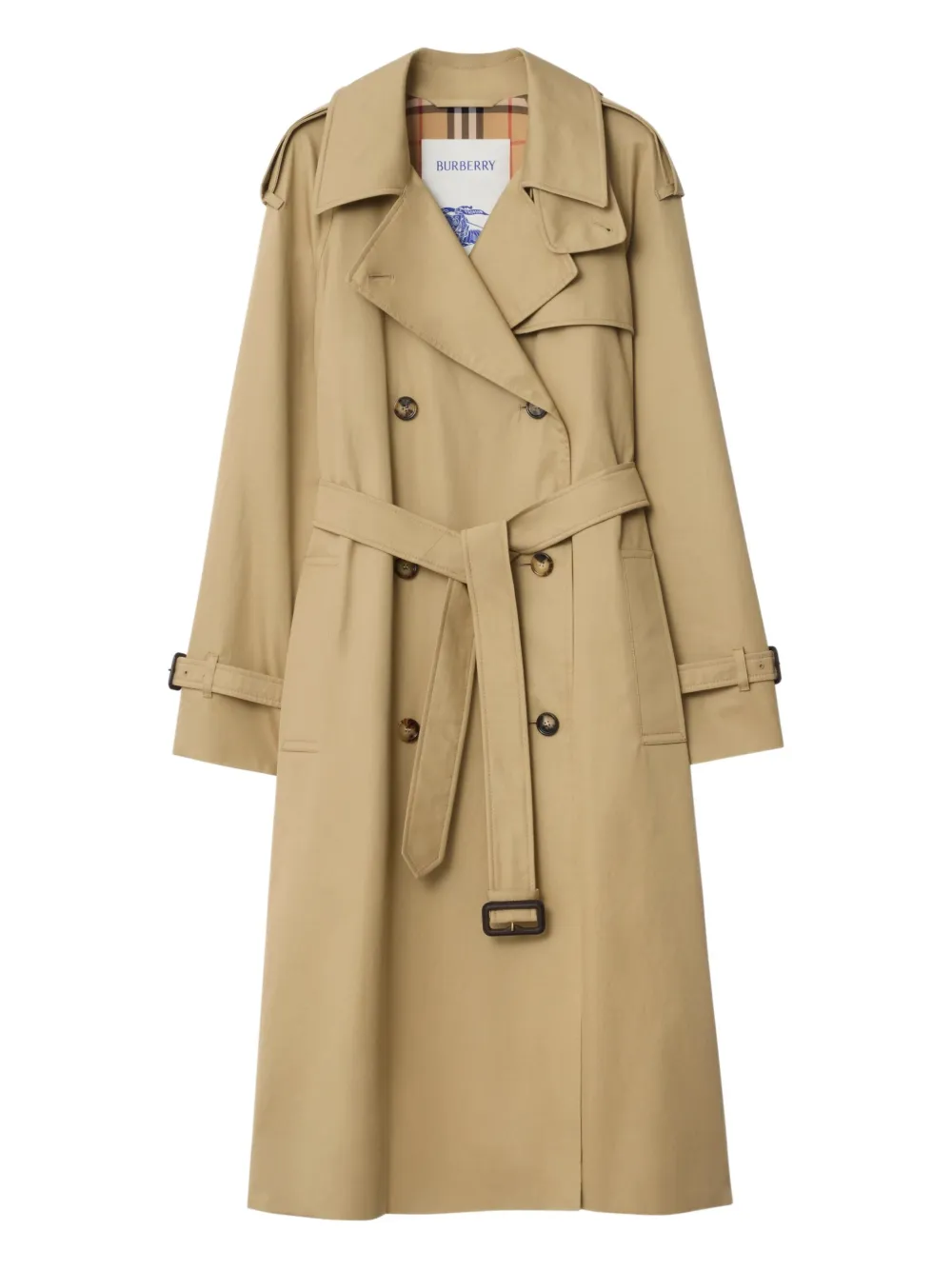 Burberry gabardina con doble botonadura y cinturón | neutro | Image 1
