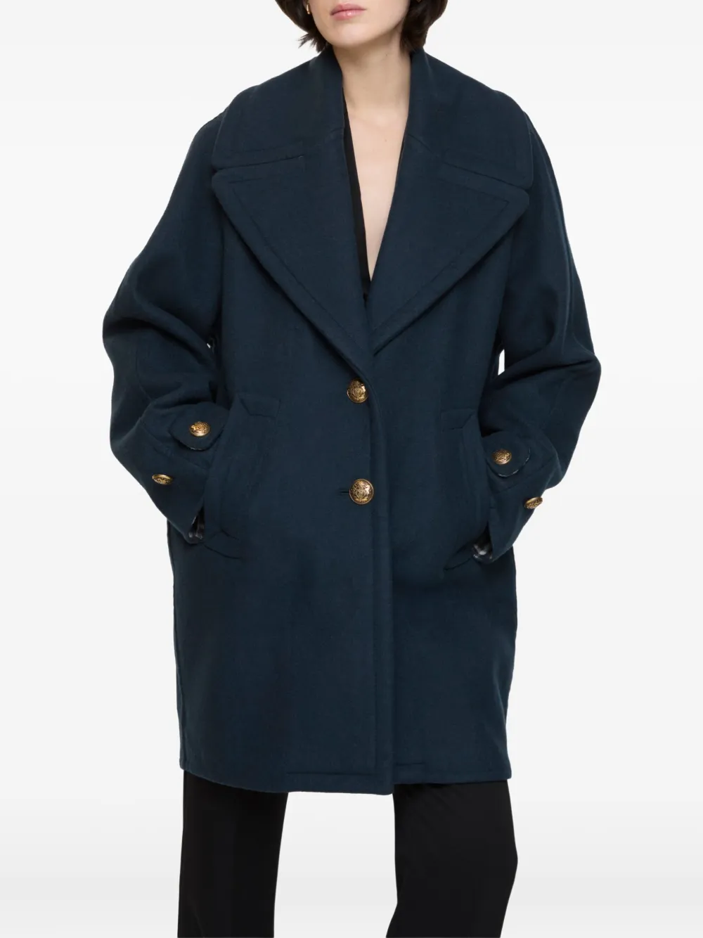 Burberry Cappotto con bottoni - Blu