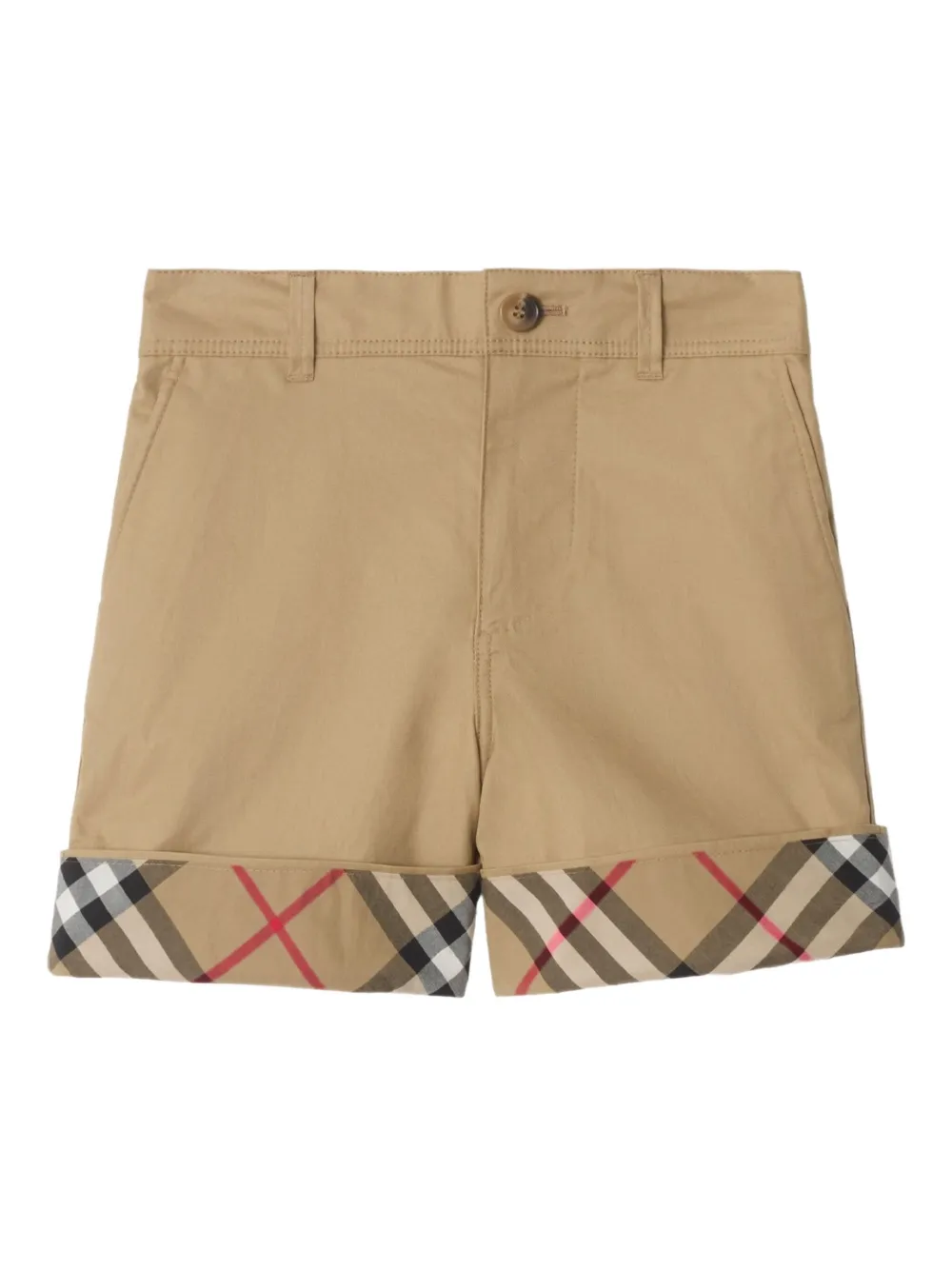 Burberry Kids turn-up cotton shorts - Neutrals