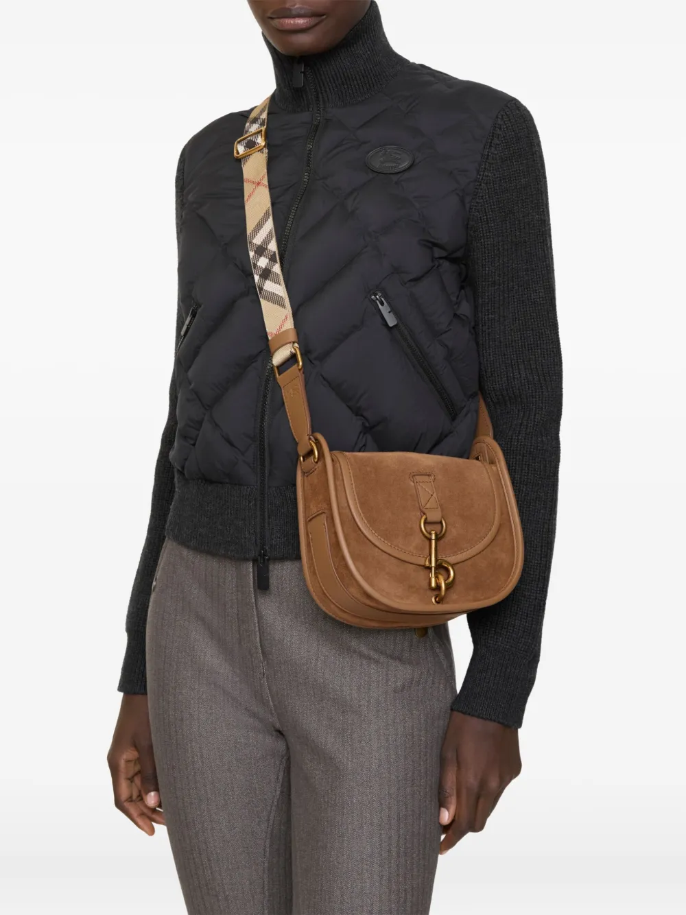 Burberry Messengertas met geruit bandje Bruin