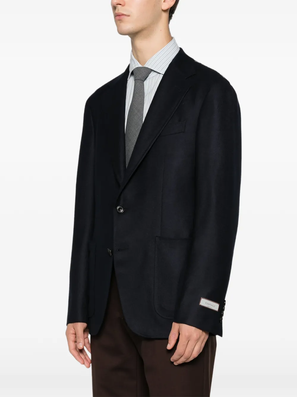 Canali Kei single-breasted blazer Blauw