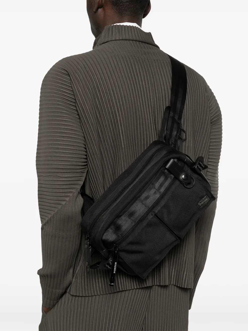Porter-Yoshida & Co. Heat zip messenger bag - Zwart