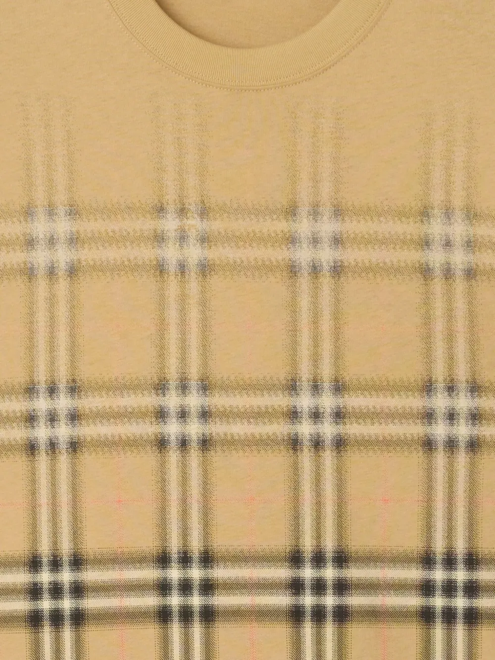 Burberry Geruit katoenen T-shirt met kleurverloop Beige