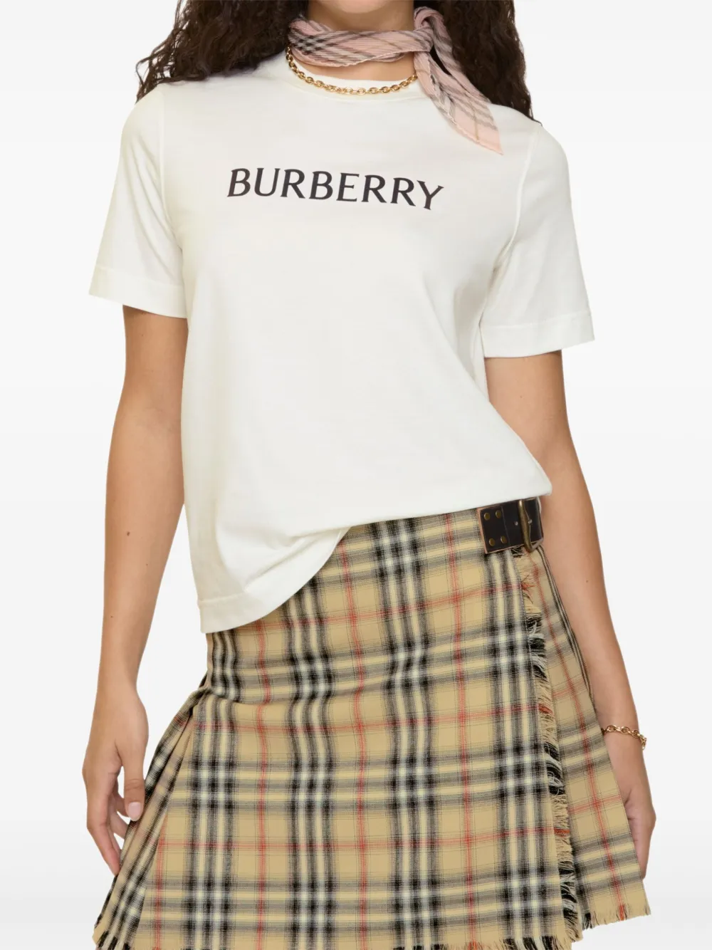 Burberry T-shirt met logo Wit