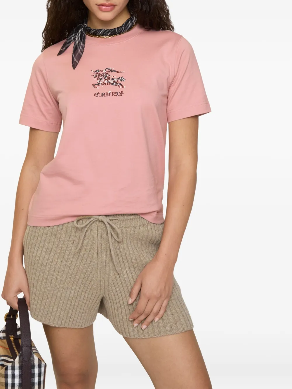 Burberry EKD katoenen-T-shirt met bloemen Roze