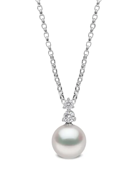 Yoko London 18K white gold akoya pearl and diamond pendant