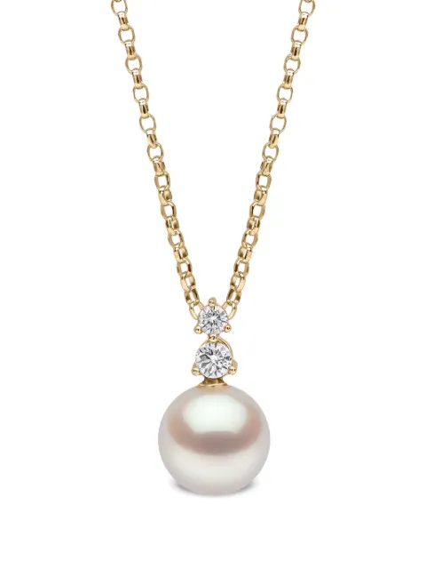 Yoko London 18K yellow gold akoya pearl and diamond pendant