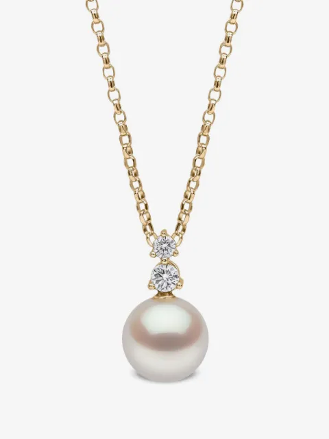 Yoko London 18K yellow gold akoya pearl and diamond pendant