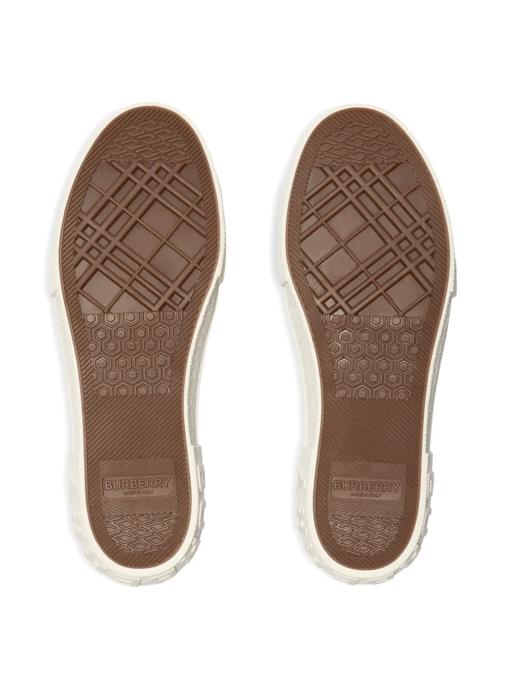 Burberry Check Embossed-logo Sneakers In Neutral