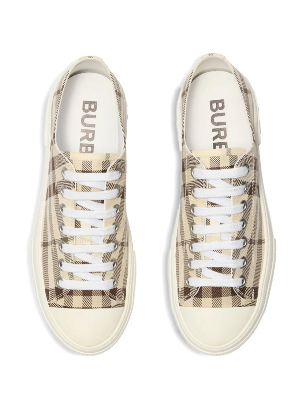 Burberry Check Embossed-logo Sneakers In Neutral