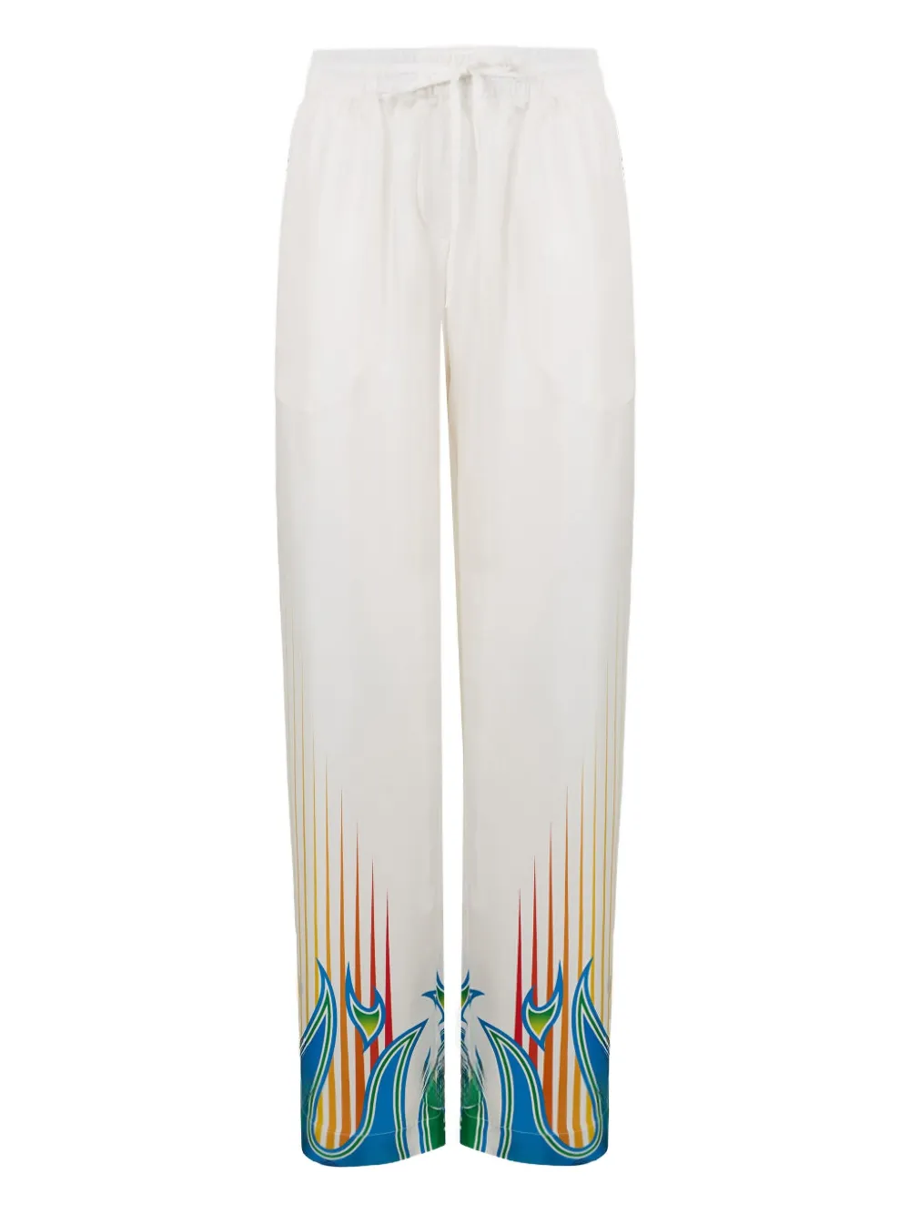 Casablanca twill print trousers - Bianco