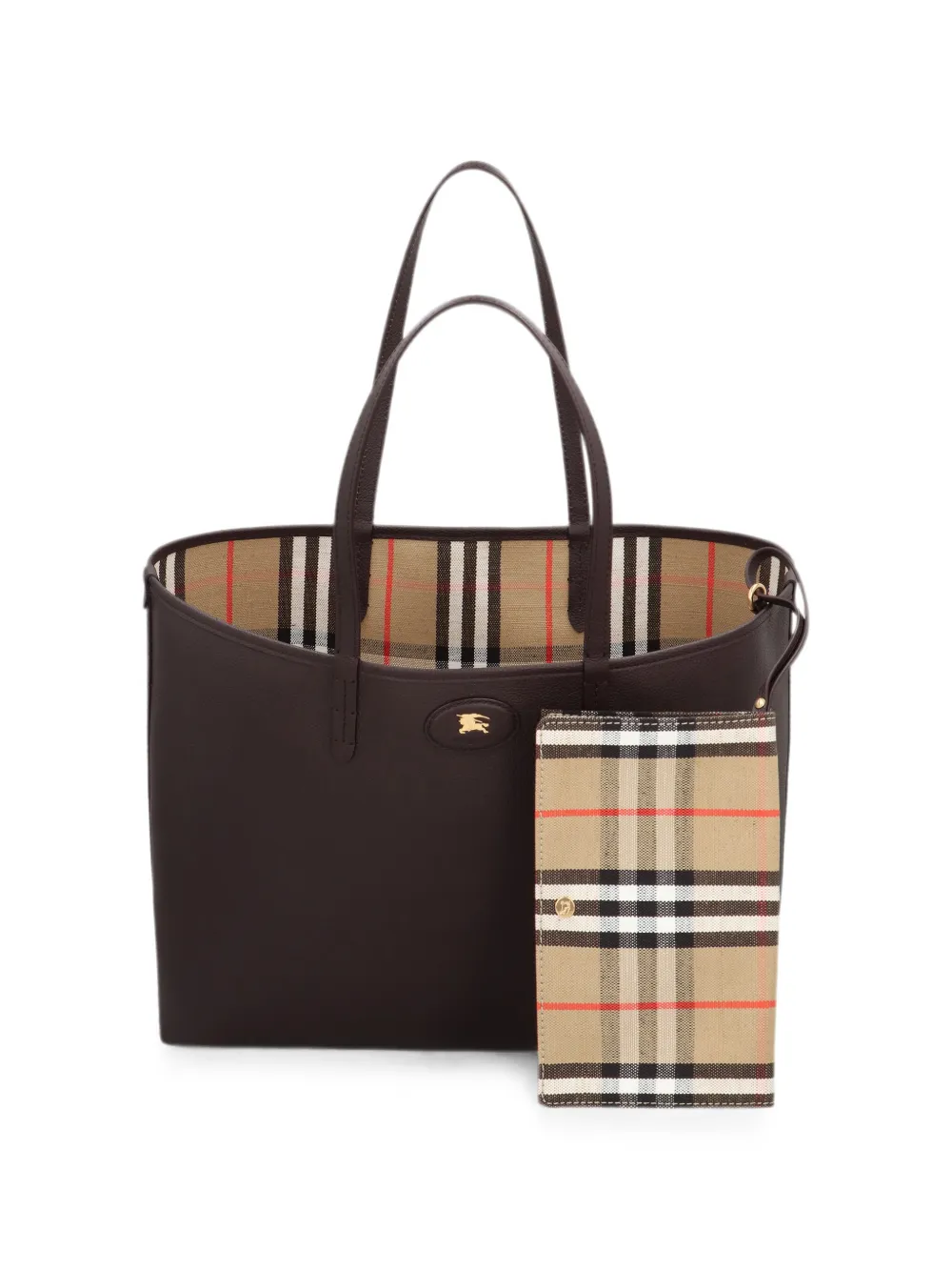 Burberry Bolsa Tote Bloomsbury Média Xadrez Dupla Face | Marrom
