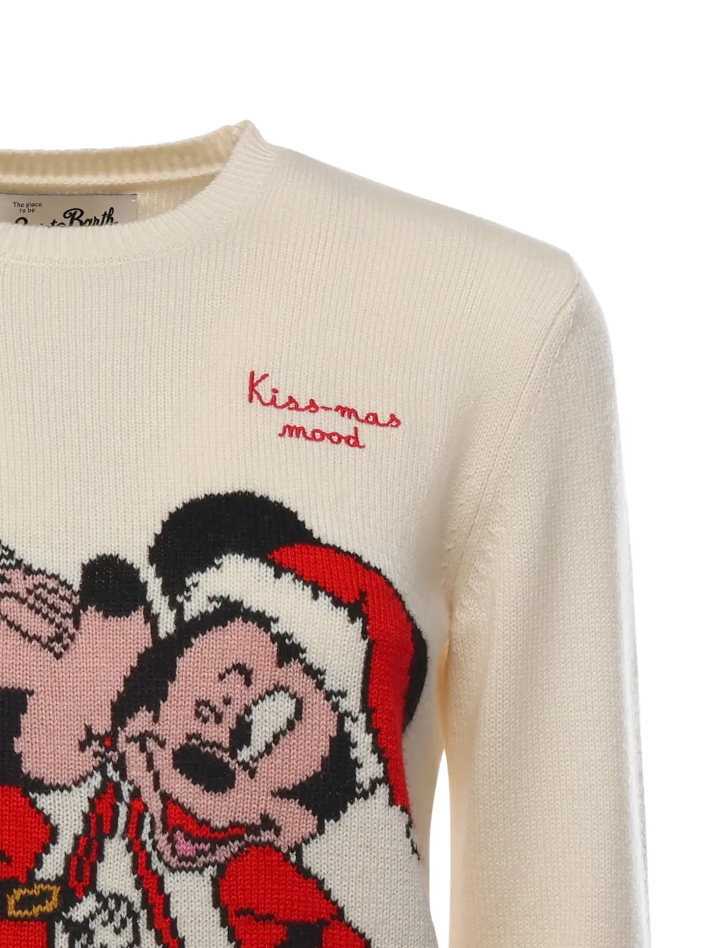 Mc2 Saint Barth X Disney Kissmass Mood Graphic Sweater In Neutral