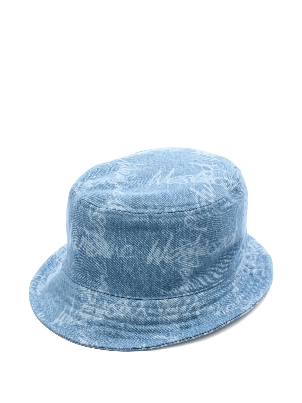 Pre-owned Vivienne Westwood 2020s Embroidery-logo Denim Bucket Hat In Blue