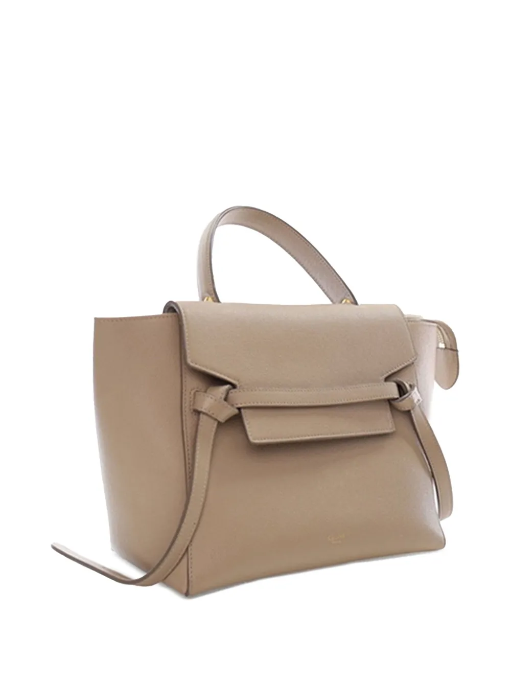Pre-owned Celine 2018 Micro Grained Calfskin Belt Bag Satchel In Brown