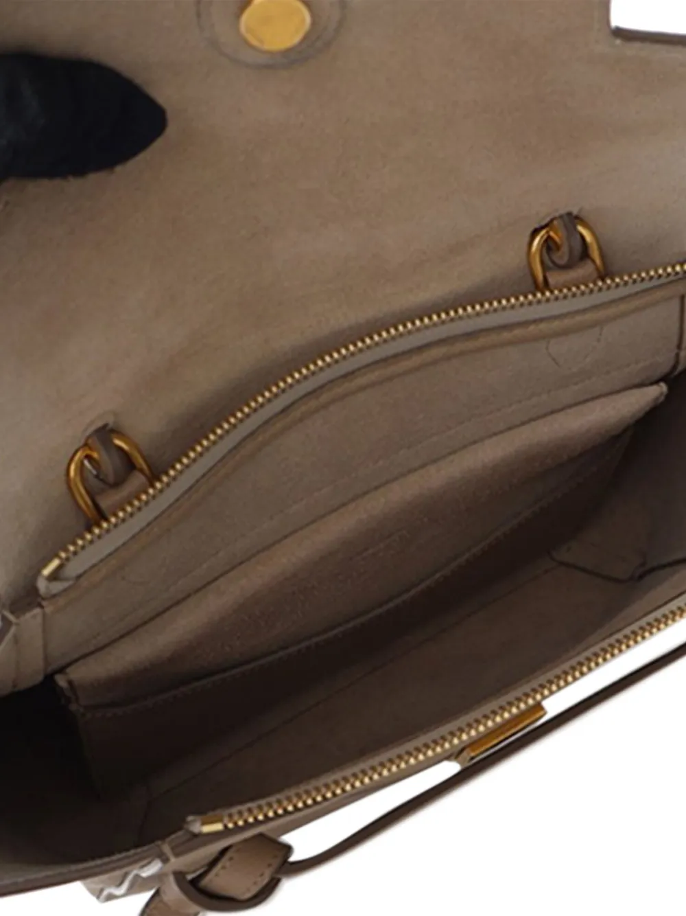 Pre-owned Celine 2018 Micro Grained Calfskin Belt Bag Satchel In Brown