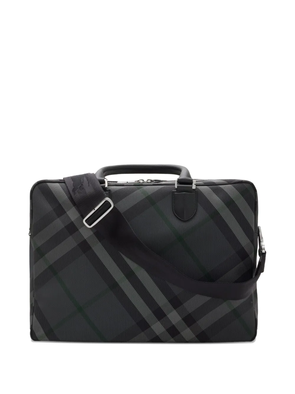  Burberry Check-pattern Briefcase - Grey 
