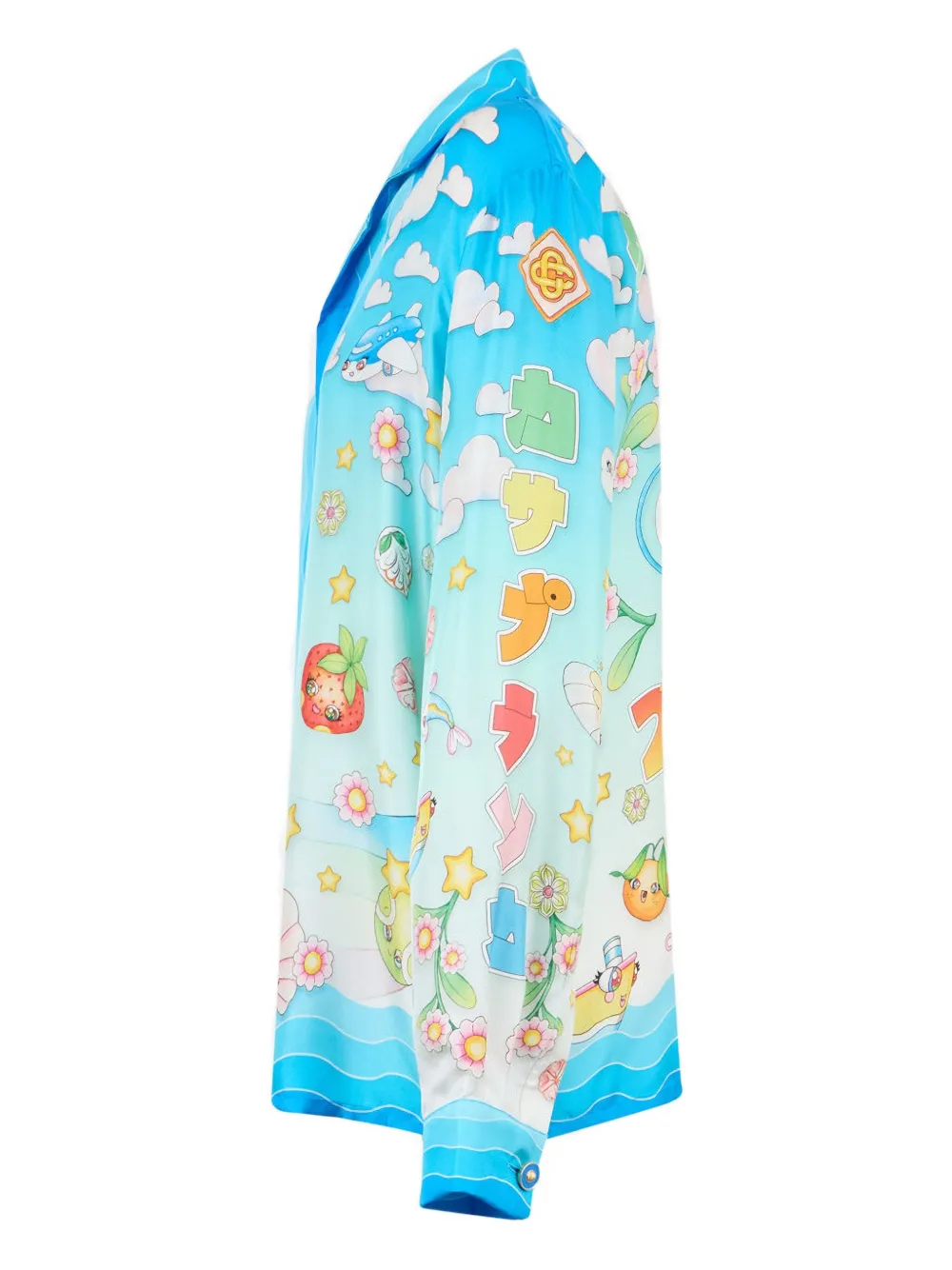 Casablanca kawaii motif silk shirt - Blauw