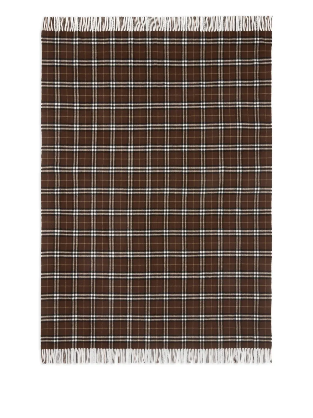 Burberry check fringing cashmere blanket | Brown | Image 1