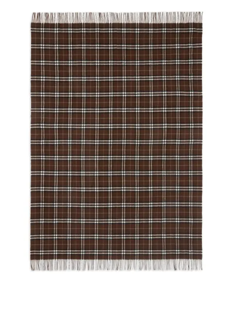 Burberry check fringing cashmere blanket