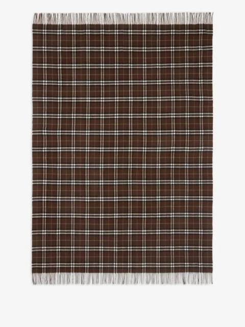 Burberry 格纹流苏羊绒毯子