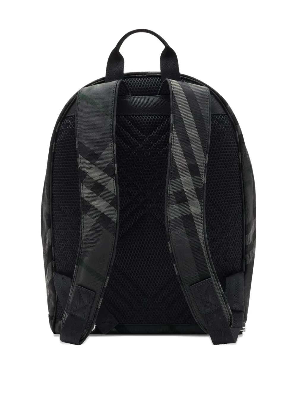  Burberry Grid Check Zipped Backpack - Grey 