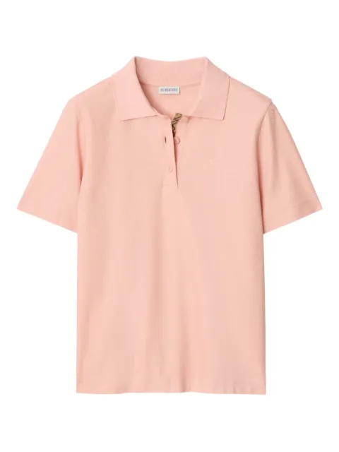 Burberry check taping equestrian knight polo shirt