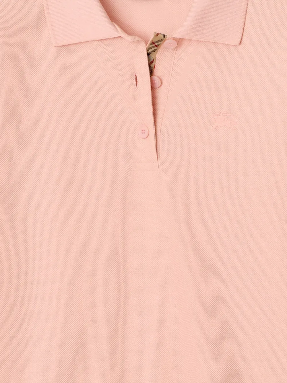 Burberry Check Taping Equestrian Knight Polo Shirt In Pink