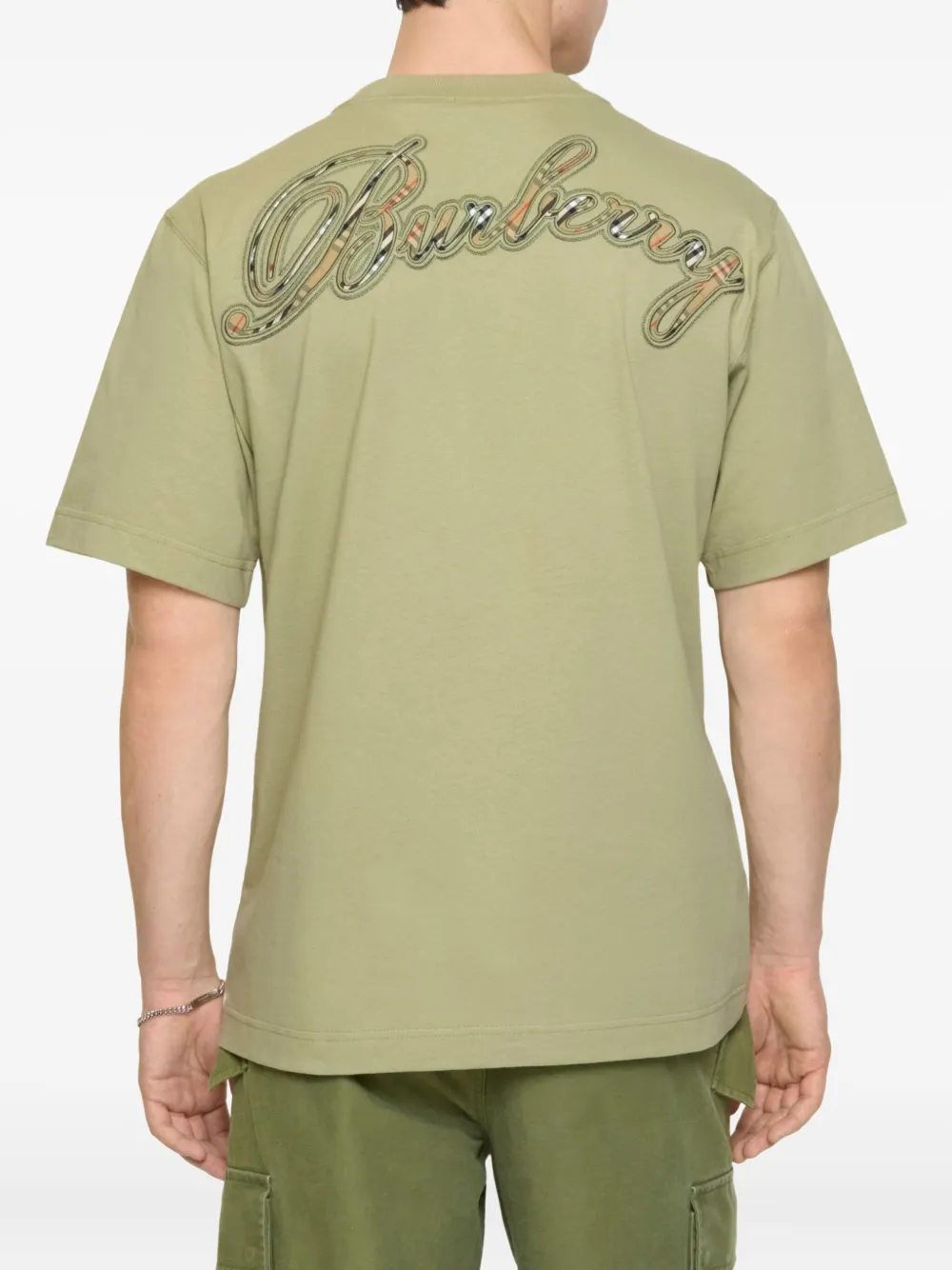 Burberry T-shirt met logo Groen