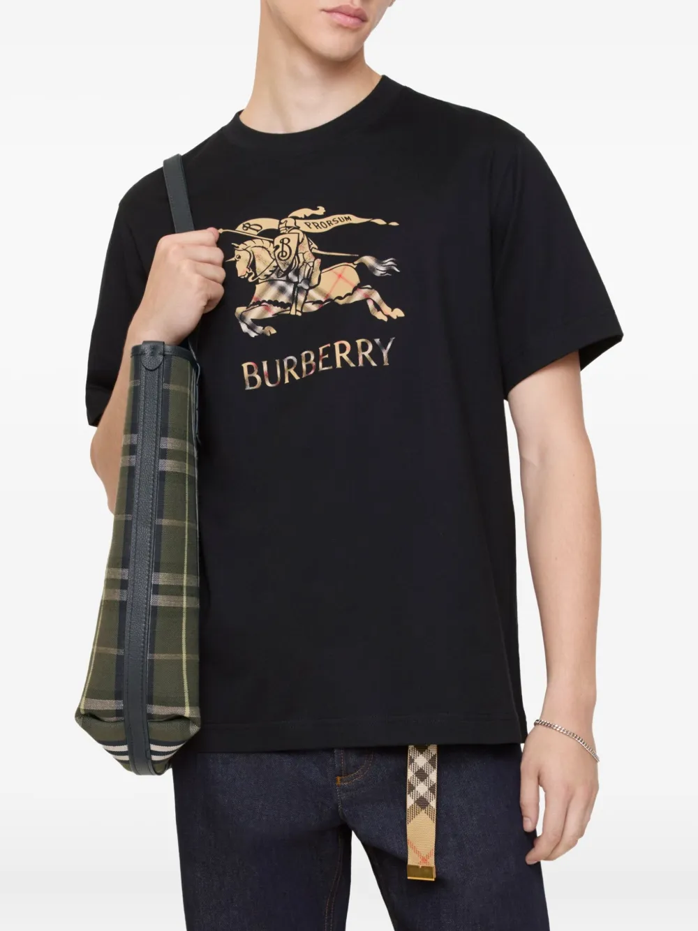 Burberry T-shirt met logo - Zwart
