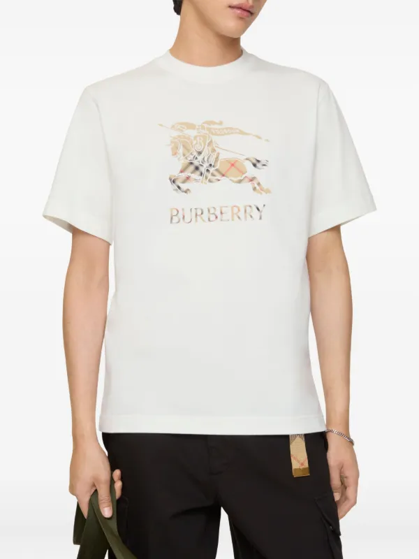 Burberry Logo Cotton T-shirt | White | FARFETCH