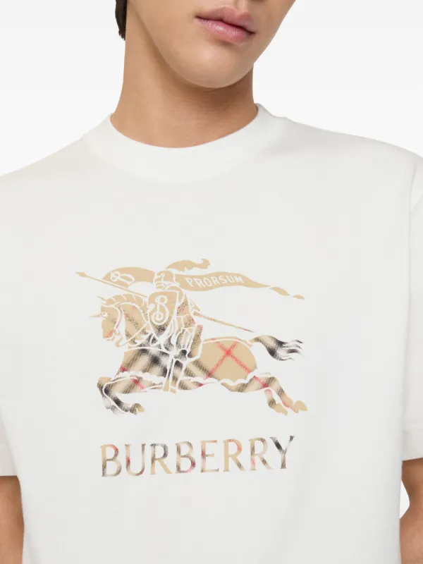 Burberry Logo Cotton T-shirt | White | FARFETCH