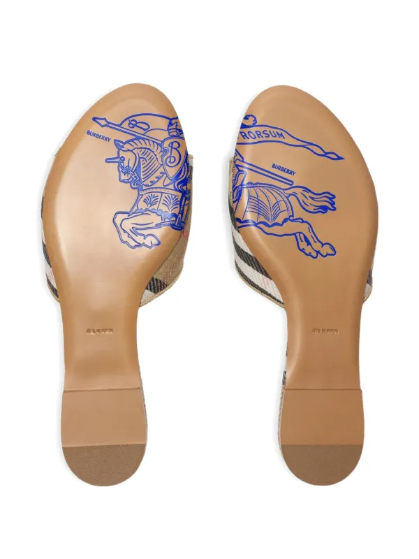 Burberry Sloane チェック サンダル | ニュートラル | FARFETCH JP