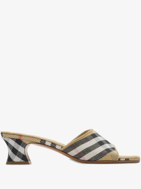 Burberry Check Sloane heeled mules