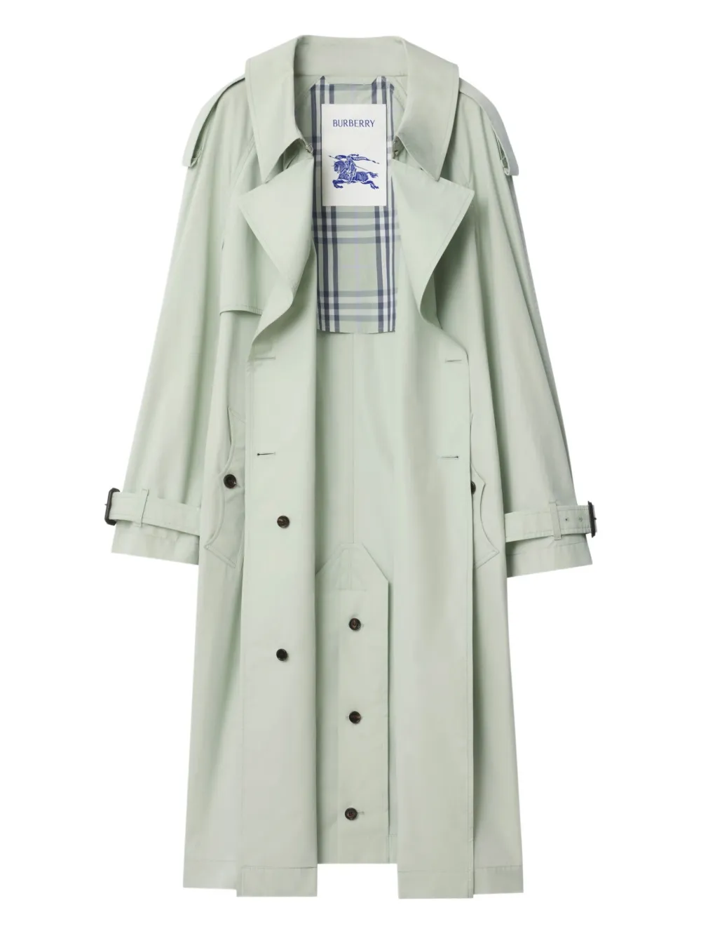 Burberry Fitzrovia lange lichtgewicht katoenen trenchcoat Groen