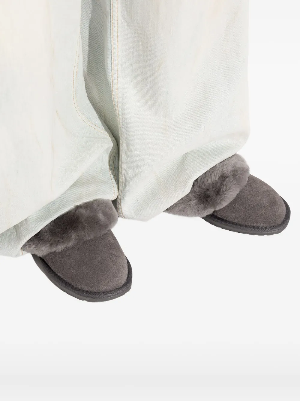 EMU AUSTRALIA Jolie slippers met afwerking van bont Grijs