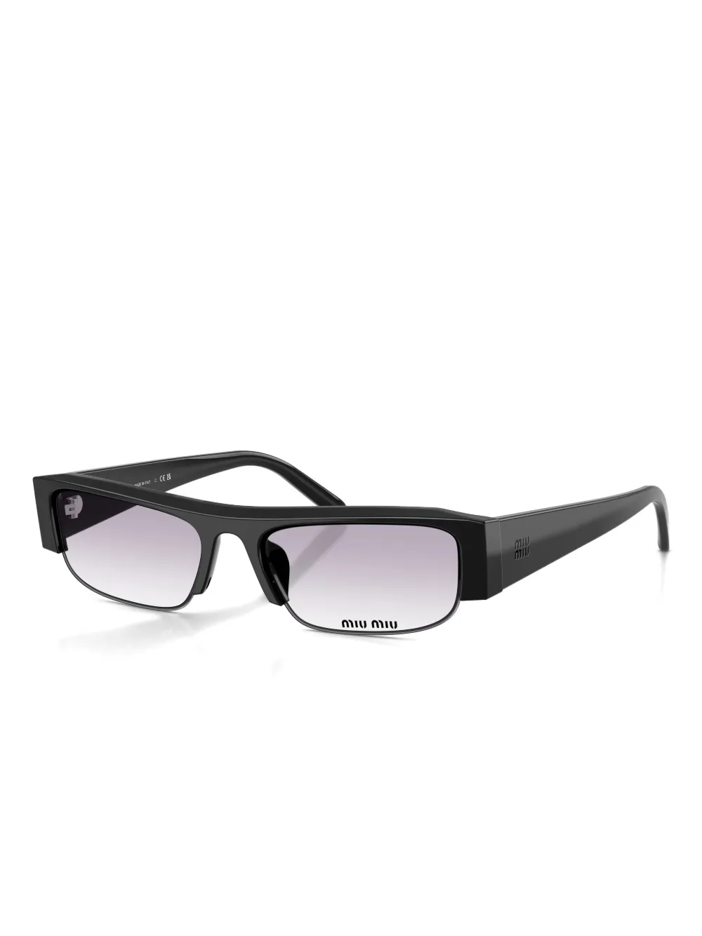 Miu Miu Rectangle-frame Sunglasses In Black