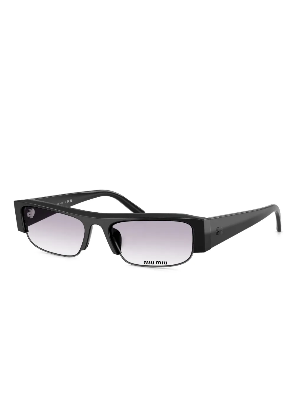 Miu Miu Eyewear Zonnebril met rechthoekig montuur - Zwart