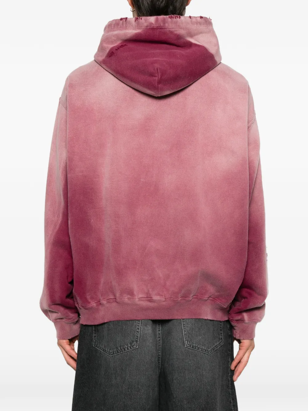 Maison MIHARA YASUHIRO Gerafelde hoodie Rood