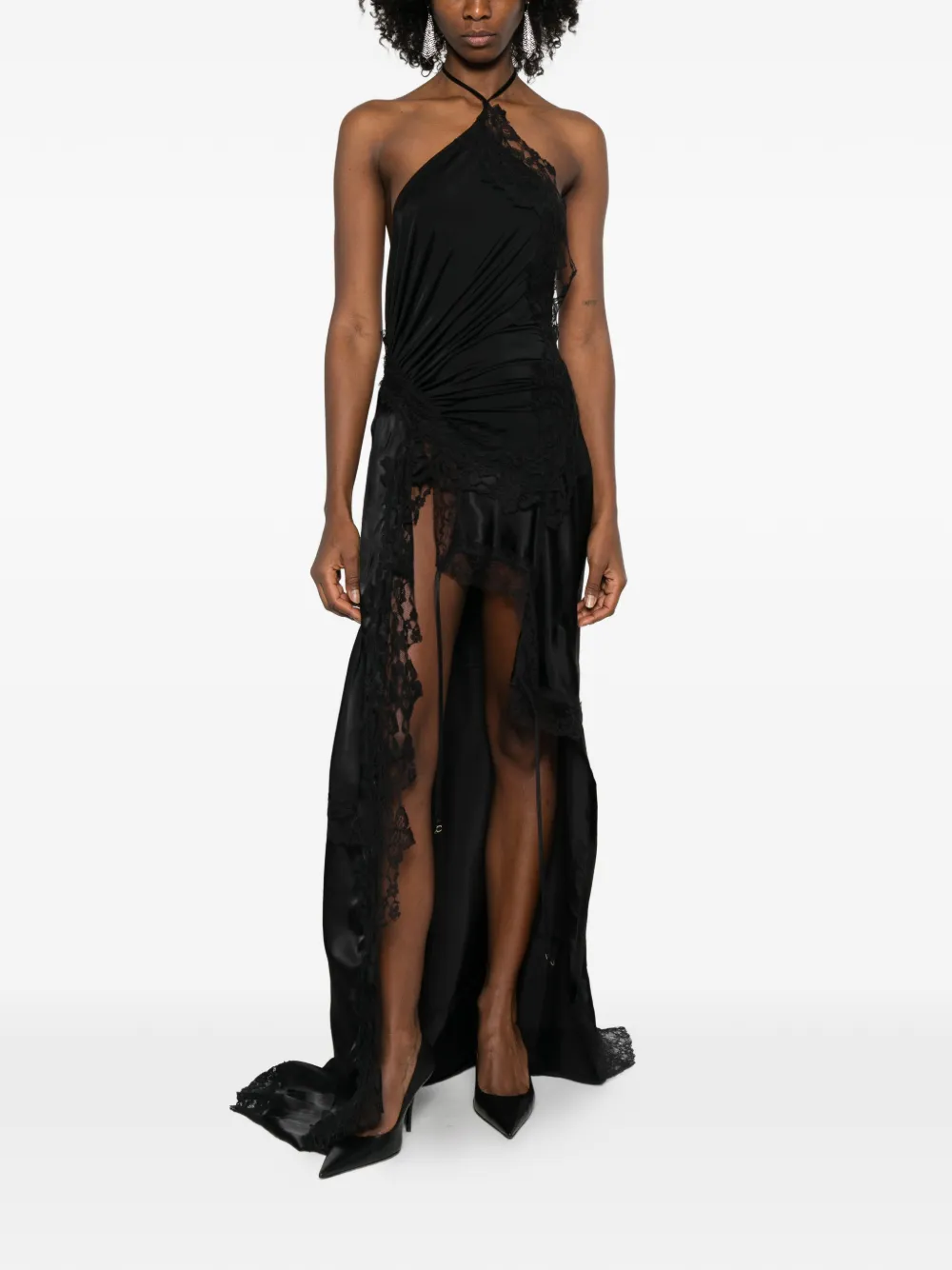 VETEMENTS Asymmetrische kanten maxi-jurk - Zwart