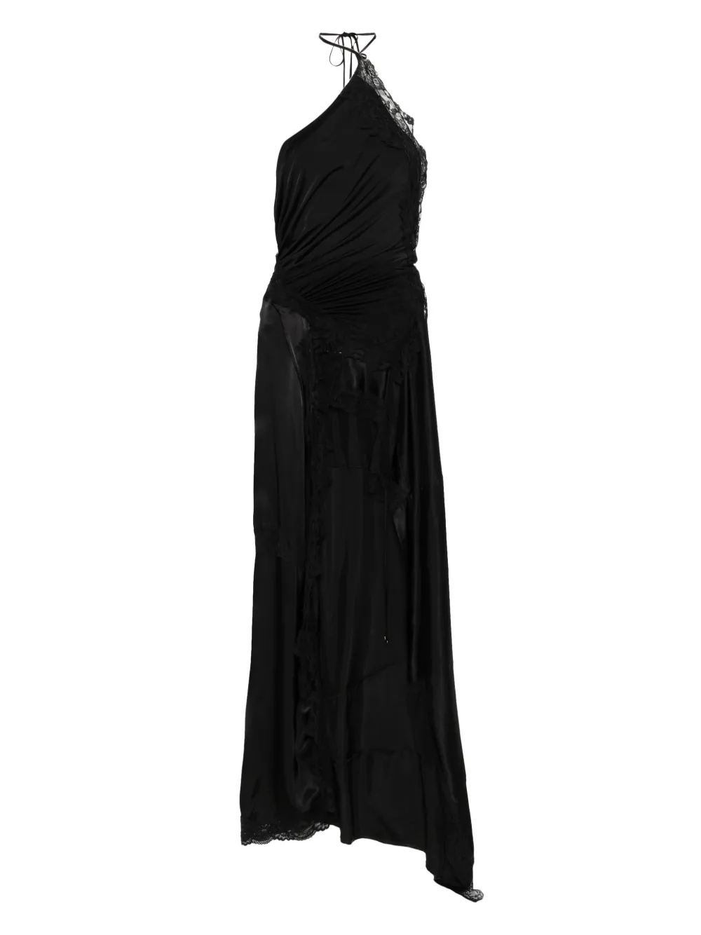 VETEMENTS lace asymmetric maxi dress - Black
