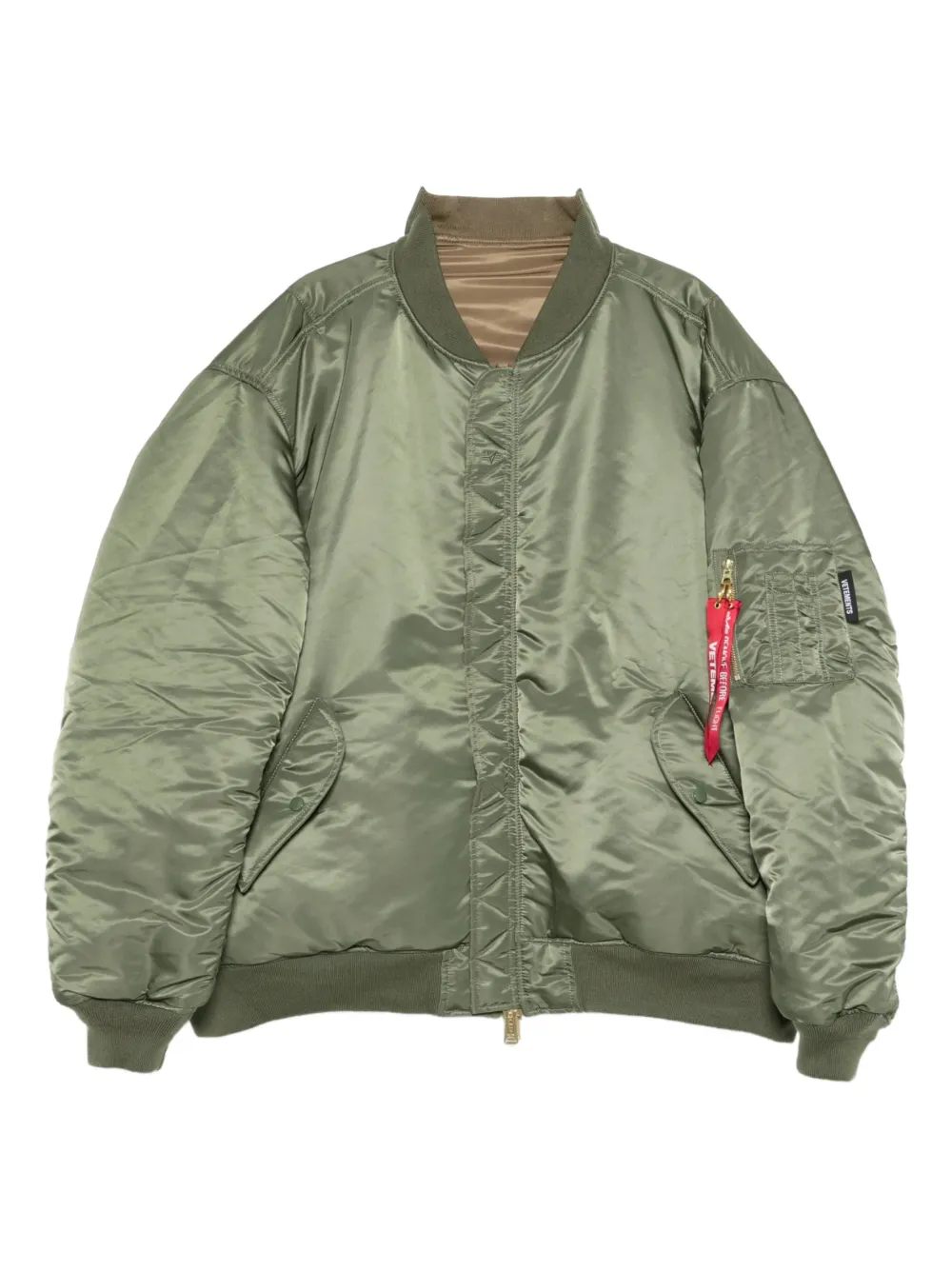 VETEMENTS x Alpha Industries logo-embroidered bomber jacket - Verde