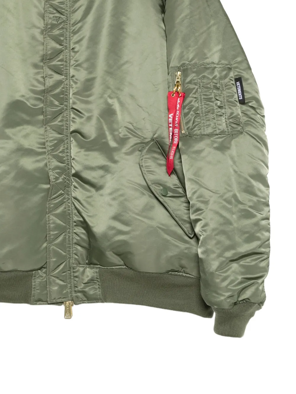 VETEMENTS x Alpha Industries bomberjack met geborduurd logo Groen