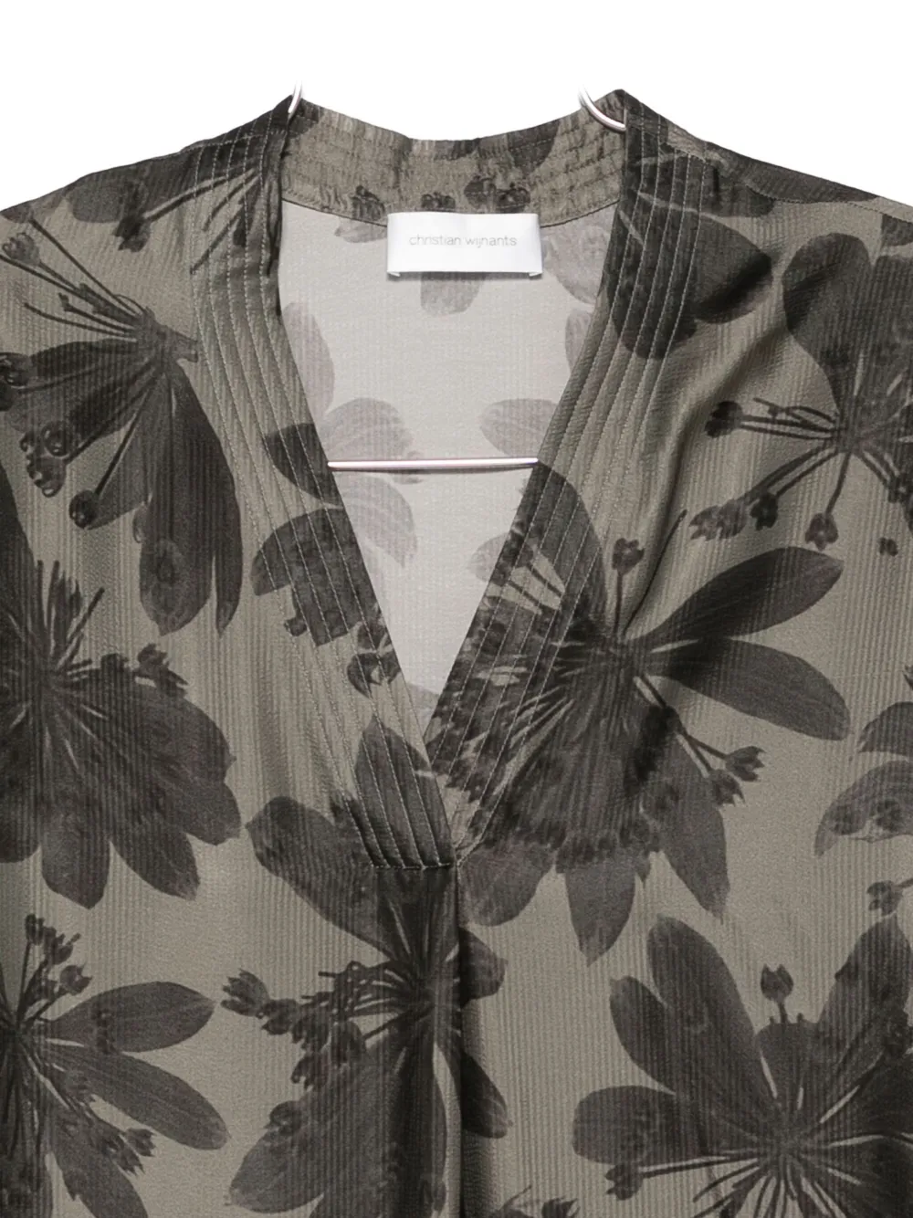 Christian Wijnants Dives Floral V-neck Dress In Green