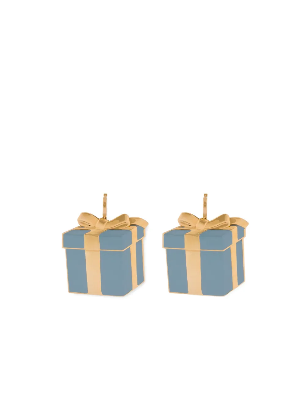 Moschino Gift Box-motif Earrings In Gray