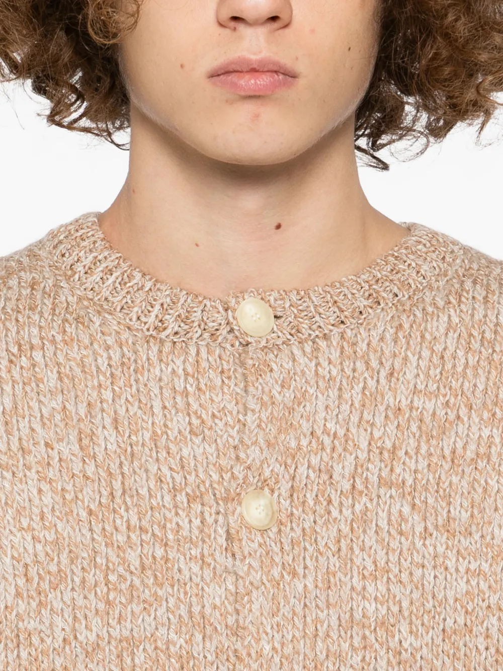 Auralee Gauge vest met ronde hals Beige