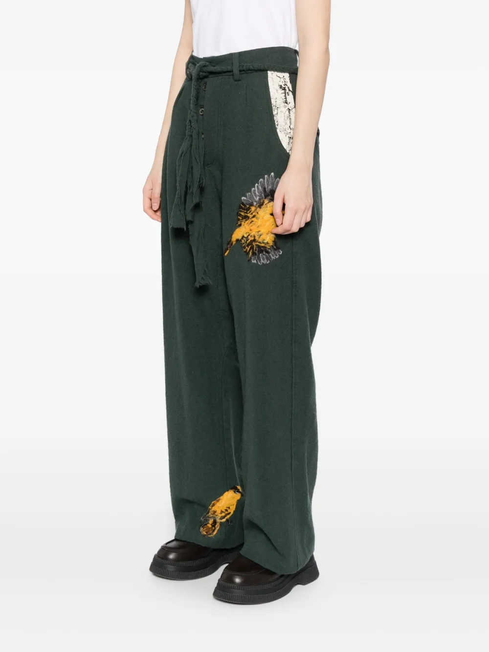 Gg In Red Birdwatcher Trousers In Green